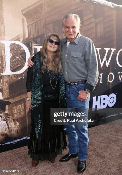 Actor Leon Rippy and his Wife Carol Rippy attend the LA premiere of HBO's "Deadwood" at The Cinerama Dome on May 14, 2019 in Los Angeles, California.