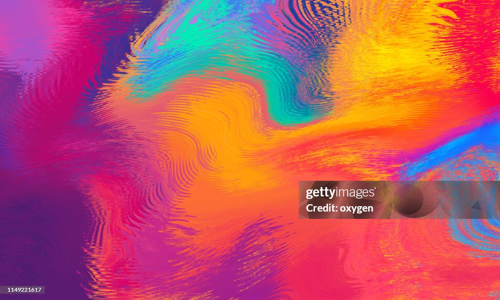 Fluid flow abstract vibrant rainbow background