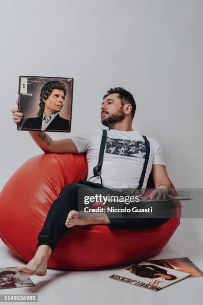 Flamenco Singer Miguel Poveda is photographed with a Camaron de La Isla vinyl for Self Assignment on January 19, 2019 in Madrid, Spain.