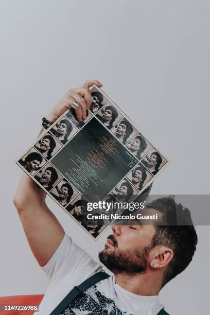 Flamenco Singer Miguel Poveda is photographed with a Camaron de La Isla vinyl for Self Assignment on January 19, 2019 in Madrid, Spain.