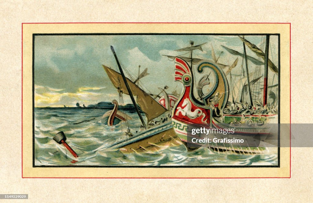 Naval Battle of Arginusae 406 BC near Lesbos