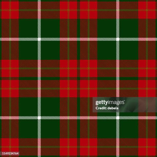 weihnachtsdekorative tartan-plaid textilmuster - schottenkaro stock-grafiken, -clipart, -cartoons und -symbole