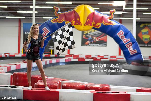 Jessa Hinton attends Perfect Dezign Celebrity Go Kart Tournament to Benefit American Diabetes Association at K1 Speed on May 28, 2011 in Gardena,...