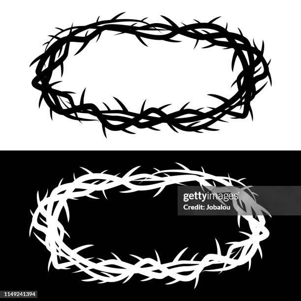crown of thorns - good friday stock illustrations