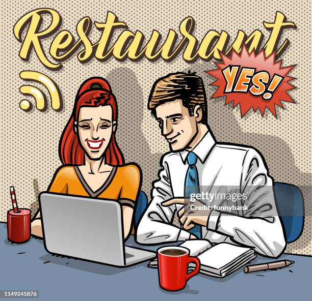 success finance cafe - man drinking soda stock illustrations