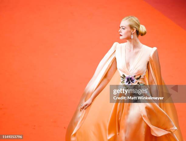 Elle Fanning attends the opening ceremony and screening of "The Dead Don't Die" during the 72nd annual Cannes Film Festival on May 14, 2019 in...