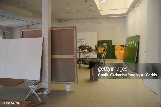 View of Alex Katz's work in progress in his Studio on September 16, 2016 in New York, United States.