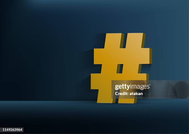 hashtag icon on cool background - hashtag stock illustrations