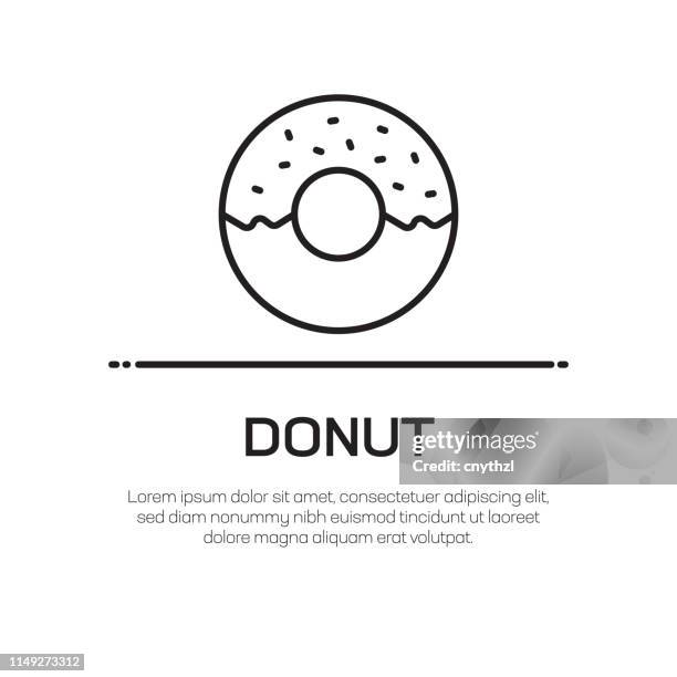 donut vector line icon - simple thin line icon, premium quality design element - bread dough stock illustrations