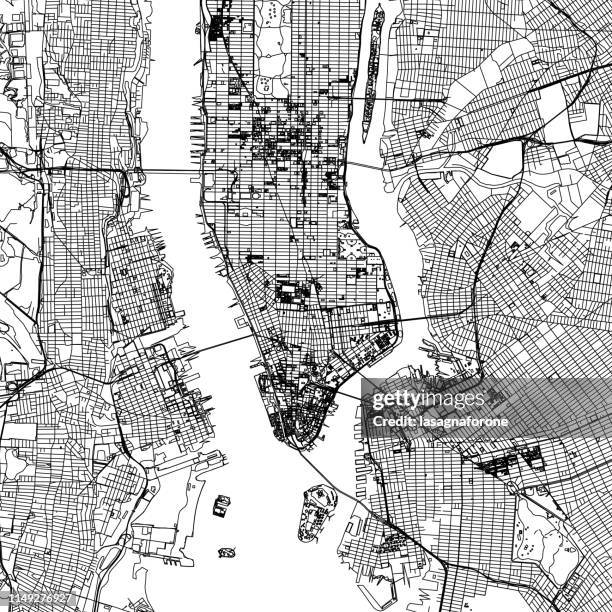 new york city vector map - downtown new york stock-grafiken, -clipart, -cartoons und -symbole