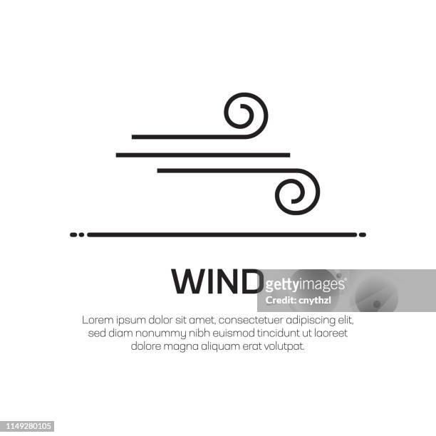 illustrazioni stock, clip art, cartoni animati e icone di tendenza di icona della linea vettoriale del vento - icona semplice linea sottile, elemento di design di qualità premium - vento