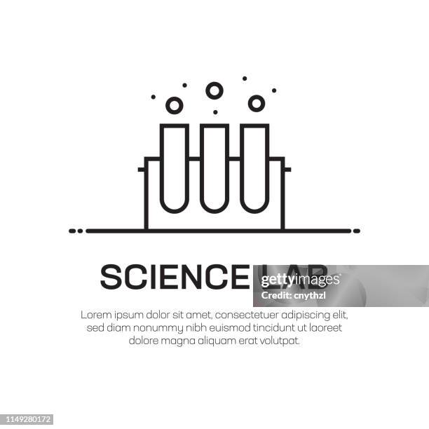 science lab vector line icon - simple thin line icon, premium quality design element - beaker logo stock illustrations