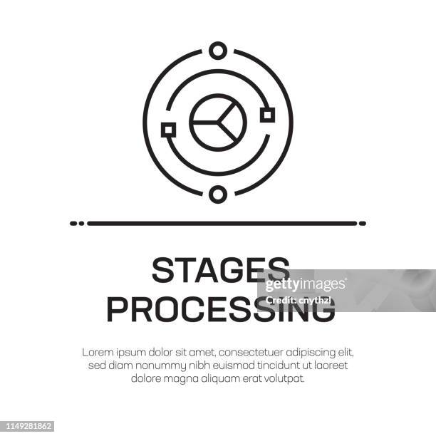 stages processing vector line icon - simple thin line icon, premium quality design element - under microscope stock illustrations