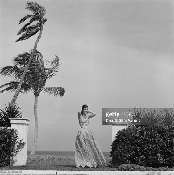 American socialite Wendy Vanderbilt in Palm Beach, Florida, 1959.