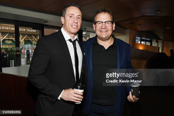 Chris Cuomo of CNN’s Cuomo Prime Time and Andy Richter of TBS’s CONAN pose in the WarnerMedia Upfront 2019 green room at Nick and Stef’s Steakhouse...