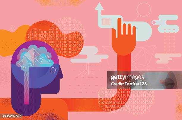 ai mind power concept - bot stock illustrations