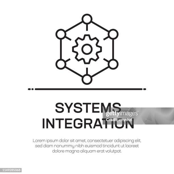 systemintegration vector line icon-simple thin line icon, premium quality design element - entstehung stock-grafiken, -clipart, -cartoons und -symbole