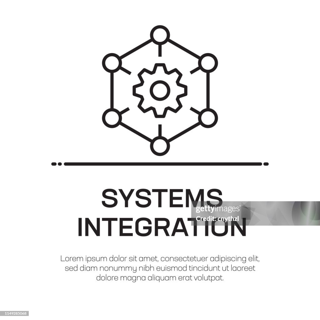 Systeemintegratie vector lijn icoon-eenvoudige dunne lijn icoon, Premium kwaliteit design element