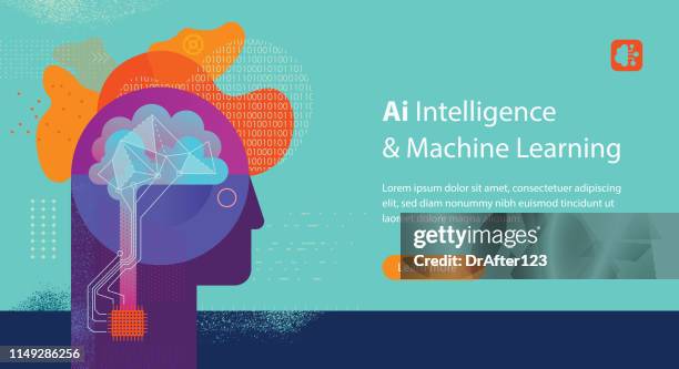machine learning web banner vorlage - maschinelles lernen stock-grafiken, -clipart, -cartoons und -symbole