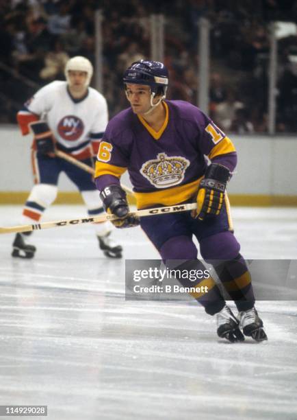 Marcel Dionne of the Los Angeles Kings skates on the ice during an NHL game against the New York Islanders on January 9, 1979 at the Nassau Coliseum...