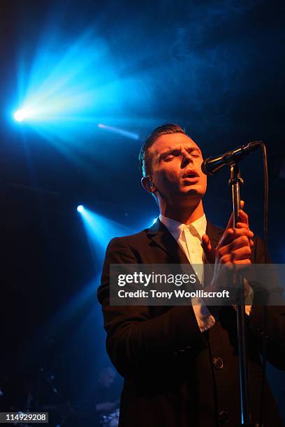 Theo Hutchcraft of The Hurts performs at the Dot To Dot Festival on May 29, 2011 in Nottignham, England.
