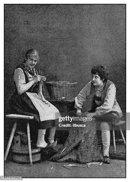antique photo: hansel and gretel theatre play - hänsel and gretel stock illustrations