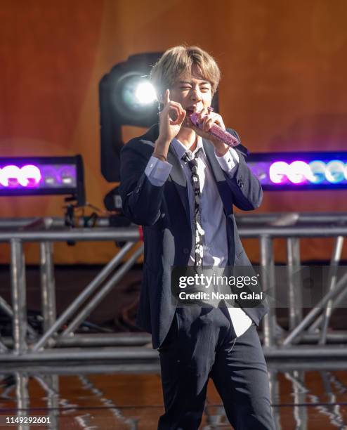 Kim Seok-jin of BTS performs on "Good Morning America" on May 15, 2019 in New York City.