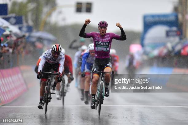 Arrival / Pascal Ackermann of Germany and Team Bora - Hansgrohe Purple Points Jersey / Celebration / Fernando Gaviria Rendon of Colombia and UAE -...