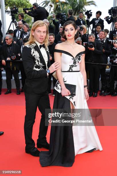 Christophe Guillarmé and Lison di Martino attend the screening of "Les Miserables" during the 72nd annual Cannes Film Festival on May 15, 2019 in...