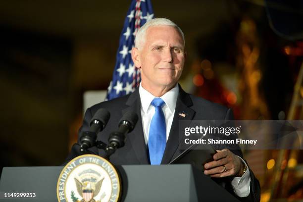 Vice President of the United States Mike Pence delivers remarks at the DC premiere of the film, "Apollo 11: First Steps Edition" at Smithsonian’s...