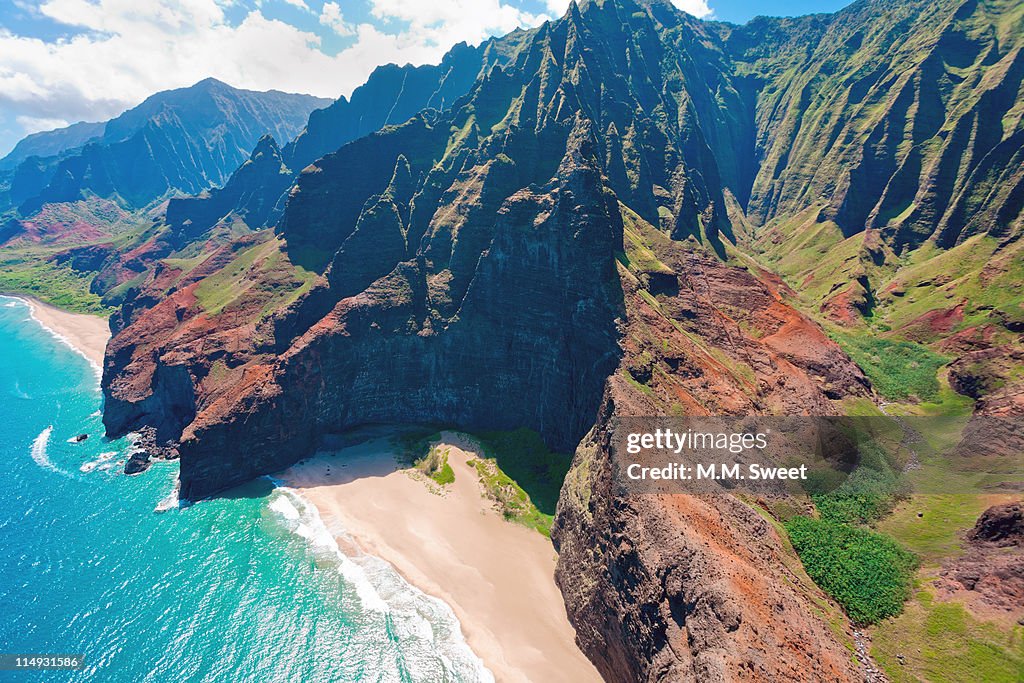 Na pali coast from air