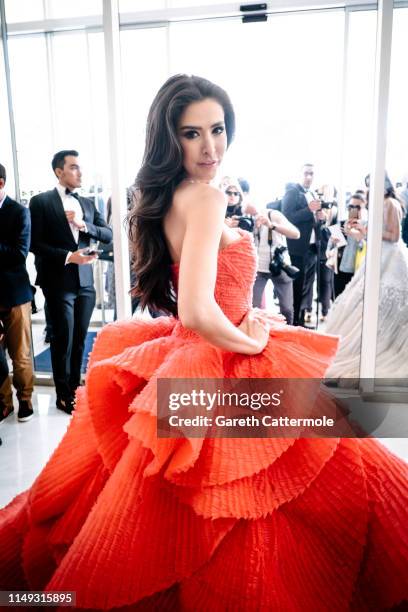 Sririta Jensen leaves the Martinez Hotel during the 72nd annual Cannes Film Festival at on May 15, 2019 in Cannes, France.