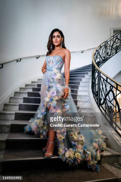 Araya Hargate leaves the Martinez Hotel during the 72nd annual Cannes Film Festival at on May 15, 2019 in Cannes, France.