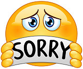 Emoticon with sorry sign