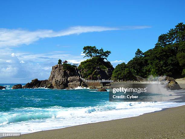 katsurahama beach in summer - präfektur kochi stock-fotos und bilder