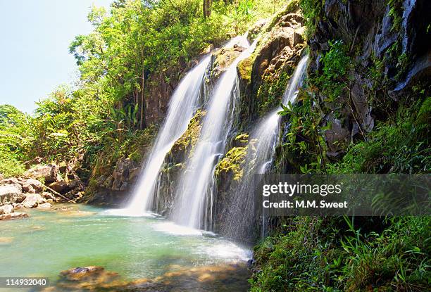 three refreshing waterfalls - water fall hawaii 個照片及圖片檔