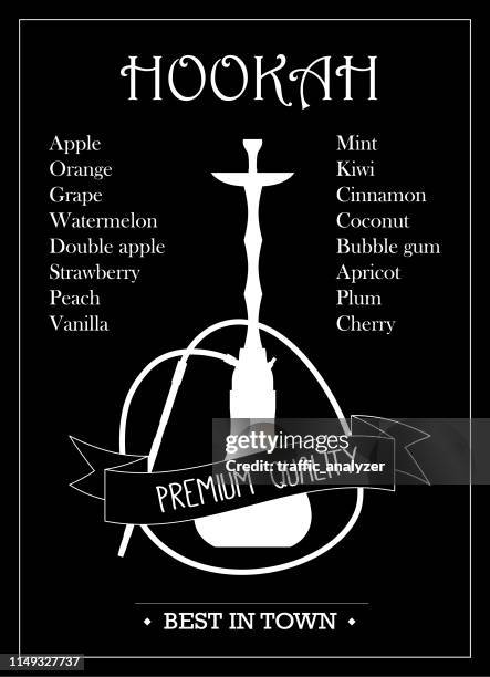 hookah - chalkboard menu vector stock illustrations