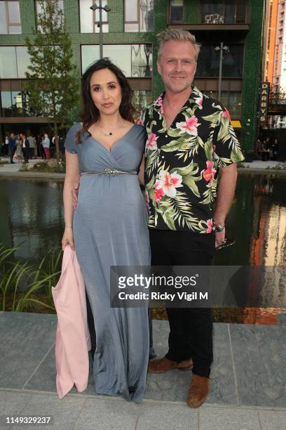 Myleene Klass and Simon Motson seen attending Darby's - restaurant launch party on May 15, 2019 in London, England.