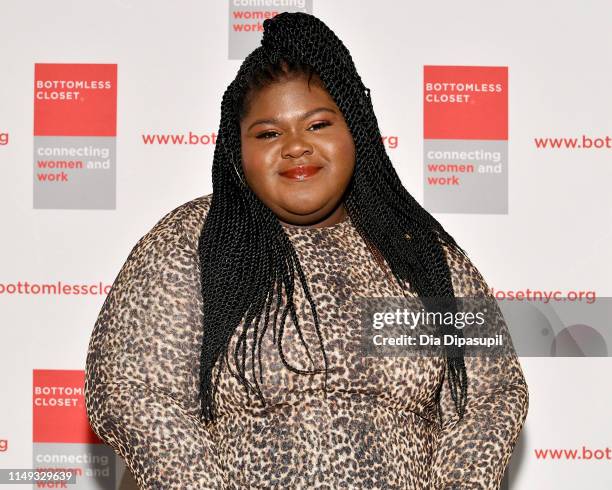 Gabourey Sidibe attends the 20th Anniversary Bottomless Closet Luncheon at Cipriani 42nd Street on May 15, 2019 in New York City.