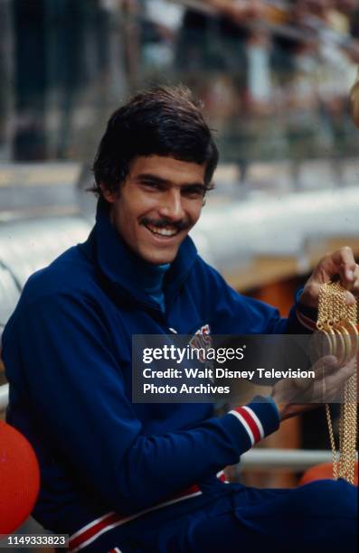 Munich, Germany Mark Spitz with his 5 gold medals at the 1972 Summer Olympics.