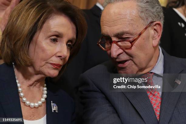 Speaker of the House Nancy Pelosi and Senate Minority Leader Charles Schumer lead a rally and news conference ahead of a House vote on health care...