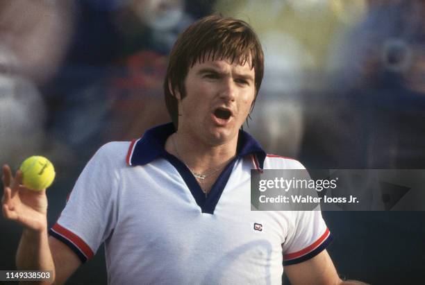 Pepsi Grand Slam: Closeup of USA Jimmy Connors during Men's Finals match vs Sweden Bjorn Borg at Boca West. Boca Raton, FL 1/23/1978 CREDIT: Walter...