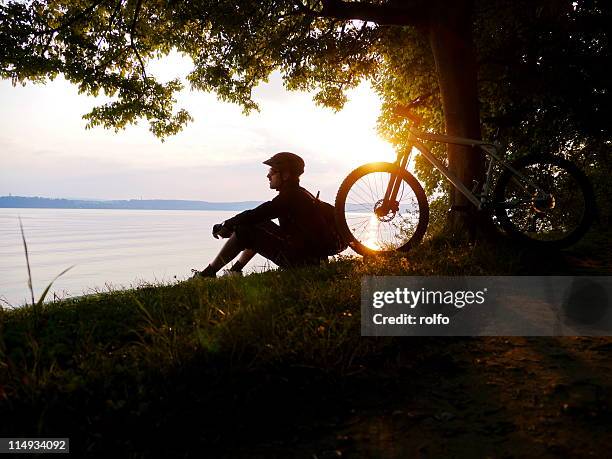 biker - bodensee stock-fotos und bilder