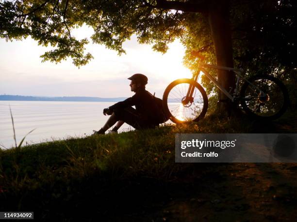 biker - bodensee stock pictures, royalty-free photos & images