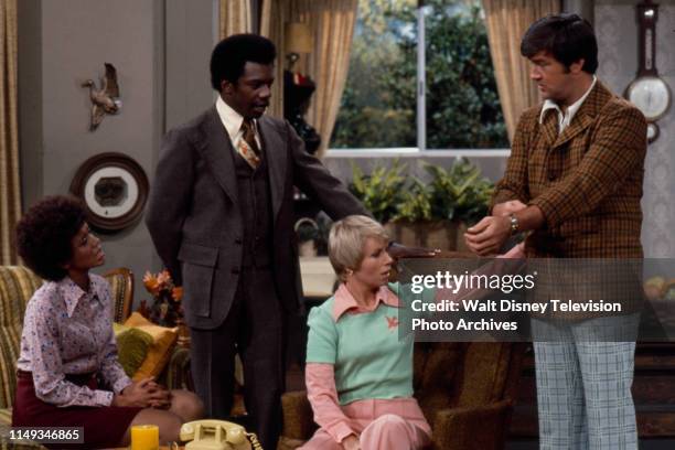 Janet MacLachlan, Harrison Page, Joyce Bulifant, Ron Masak appearing in the ABC tv series 'Love Thy Neighbor' episode 'The Marriage You Save May Be...