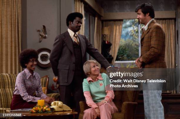 Janet MacLachlan, Harrison Page, Joyce Bulifant, Ron Masak appearing in the ABC tv series 'Love Thy Neighbor' episode 'The Marriage You Save May Be...