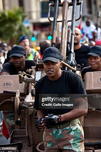 The Cape Garrison Artillery B team prepare to start in the City of Cape Town artillery gun race on May 28 2011 in Cape Town, South Africa. It was the...