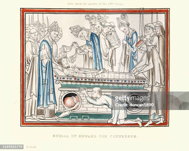burial of king edward the confessor - funeral stock illustrations