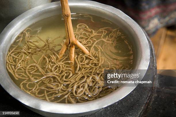 boiling fresh buckwheat noodles - buckwheat stock pictures, royalty-free photos & images
