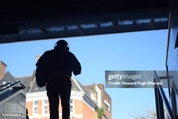 brixton underground exit - brixton station stock pictures, royalty-free photos & images